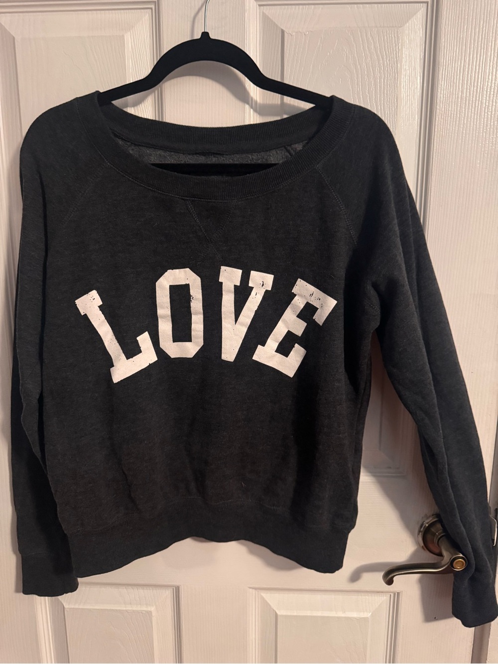 Women's Charcoal 'Love' Crewneck Sweatshirt
